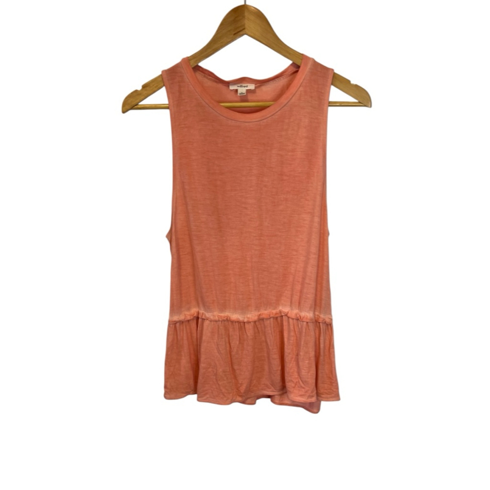 Women's Wilfred Orange Sleeveless Ruffle Hem Tank Top S